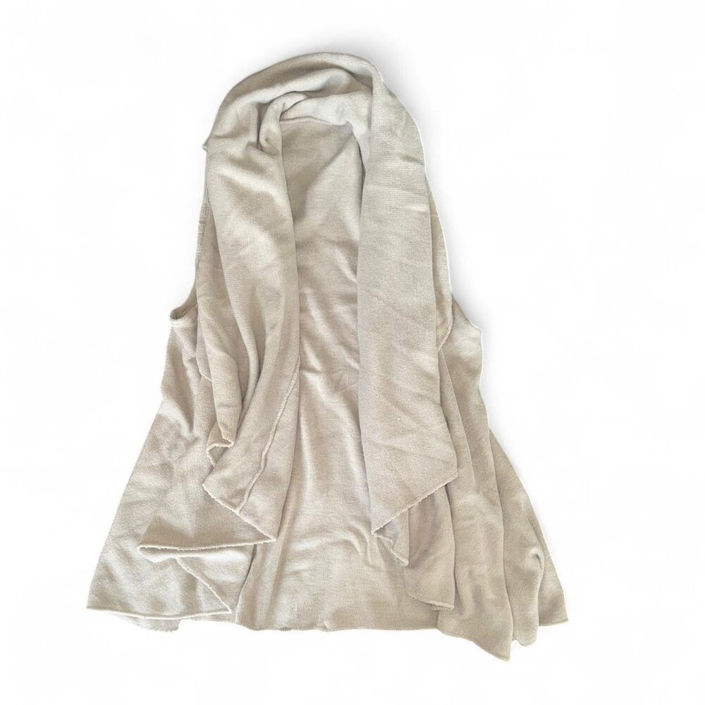 LOOK Bunched Neck Knit Sweater Vest Ivory Grey Women’s One Size